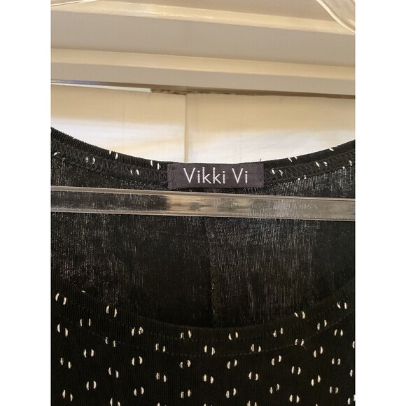 Vikki Vi Womens Black White Stretchy Sleeveless Travel Tunic Top, Size 2X - Picture 6 of 10